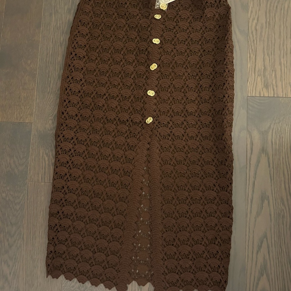 Elegant Brown Lace Skirt